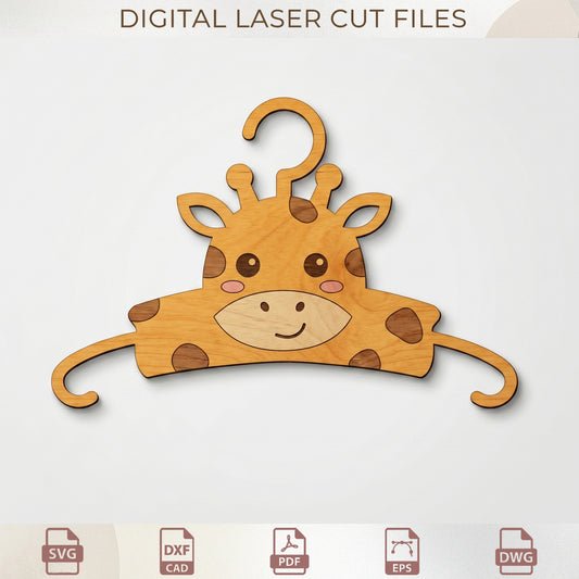 Animal Baby Hanger Bundle Laser Cut, Personalized Kids Clothes Hanger SVG, Nursery Closet Organizer