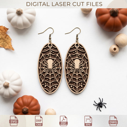 Layered Halloween Earring SVG Collection, Gothic Spooky Wood Jewelry Templates