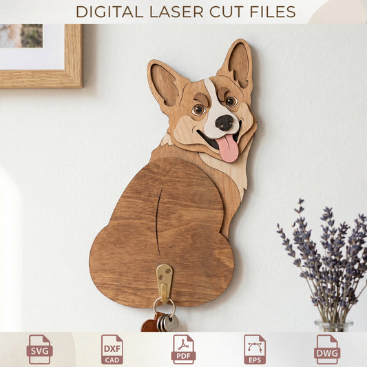 Funny Dog Breed Key Hanger Laser Cut Bundle, Pet Wall Hook SVG, Petlover Gift