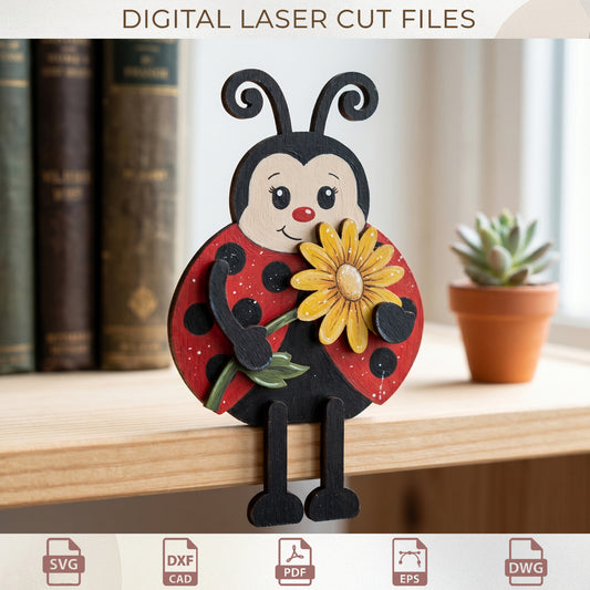 Spring Animal Shelf Sitter Laser Cut Bundle, Bookshelf Decor for Kids ( Digital Download )